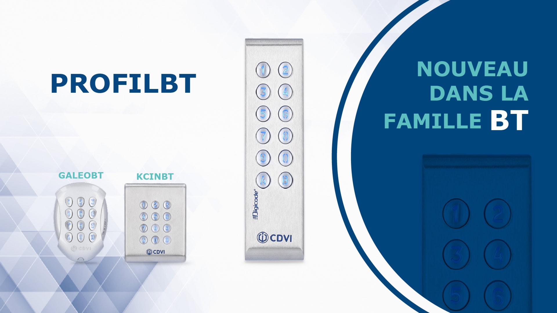 PROFILBT digicode profil étroit bluetotth CDVI